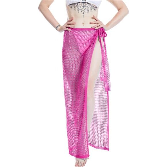 Women'  Beach Pareos Sarong Sheer Swimsuit Cover Ups Swimwear Bikini Wrap - Picture 1 of 6